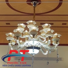 Đèn chùm bát hoa tay sáng 15 tay