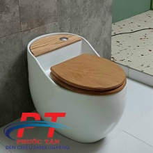 Bồn cầu trứng nắp gỗ BC9216