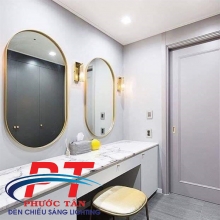 Gương Oval Viền Vàng 50x70
