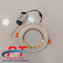 Đèn Lon 7w viền vàng