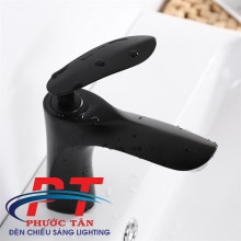 Vòi lavabo lá mạ 20cm - đen