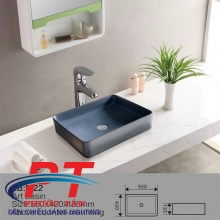 Lavabo chữ nhật đen LVB-M22