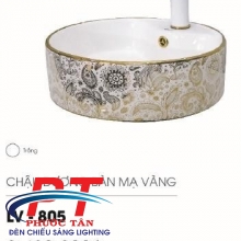Chậu rửa mặt cao cấp LV 805 vàng hoa