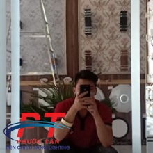 Gương  led trần phun cát viền có cảm ứng 