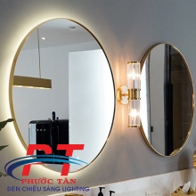 Gương viền nhôm vàng 