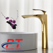 Vòi lavabo lá mạ 30cm - vàng