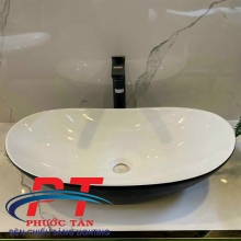 Lavabo thuyền  trắng - đen F04