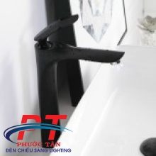 Vòi lavabo lá mạ 30cm - đen