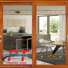 Cửa Lùa Nhôm Xingfa Màu Vân Gỗ 