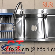 Chậu Inox 10048 2 hộc 1 cánh