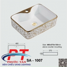 Lavabo vuông hoa  F17