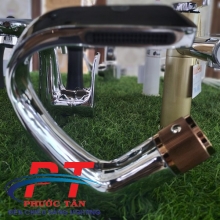Vòi lavabo xả nghiêng bóng núm vàng