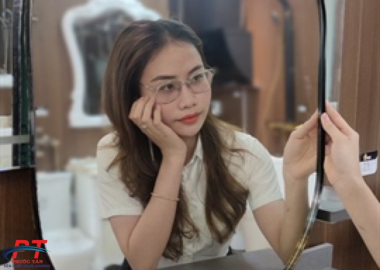 Gương viền nhôm đen 50x70 
