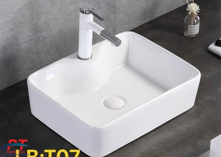 Lavabo Trắng Vuông T07