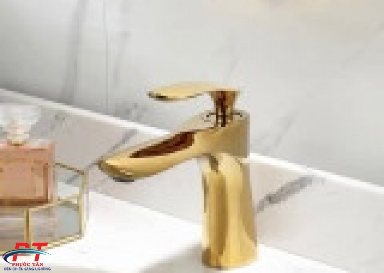 Vòi lavabo lá mạ 20cm - vàng