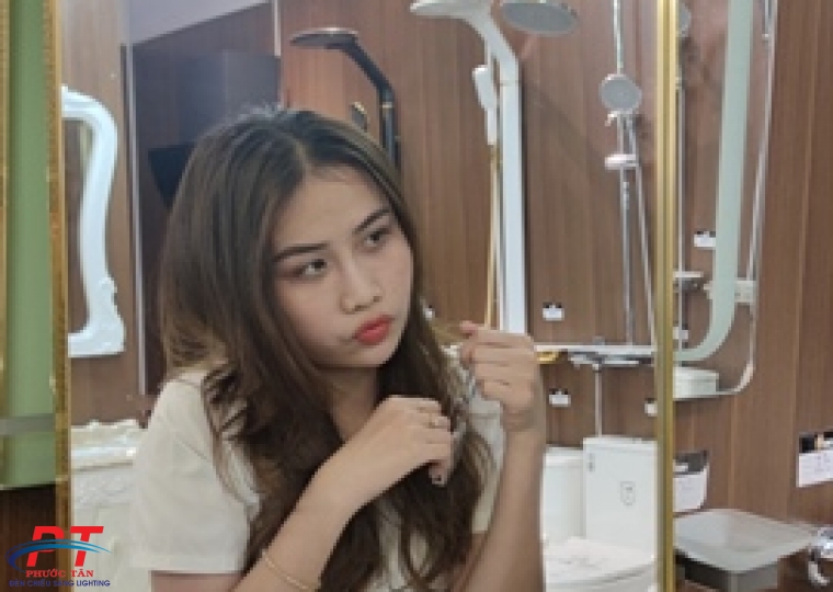 Gương viền nhôm vàng 50x70 